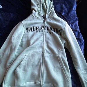 True Religion White Hoodie Jacket